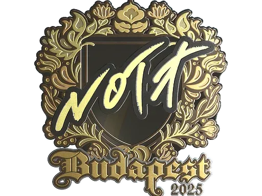 Наклейка | nota (золотая) | Будапешт-2025