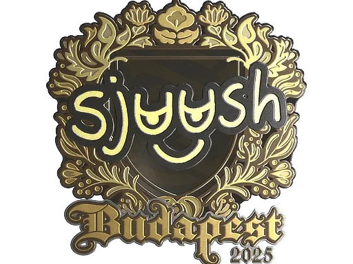 Наклейка | sjuush (золотая) | Будапешт-2025
