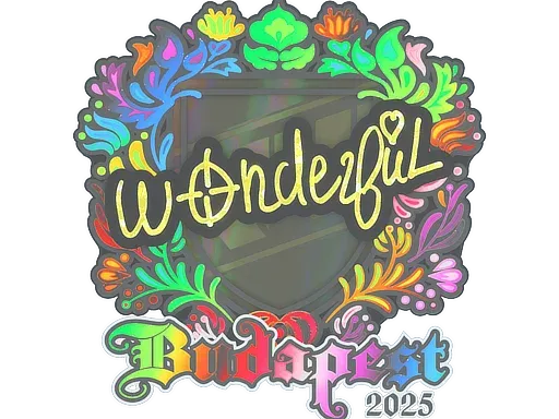 Наклейка | w0nderful (голографическая) | Будапешт-2025