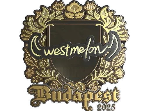 Наклейка | westmelon (золотая) | Будапешт-2025