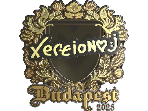 Наклейка | xertioN (золотая) | Будапешт-2025
