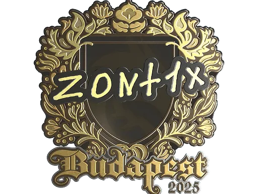 Наклейка | zont1x (золотая) | Будапешт-2025