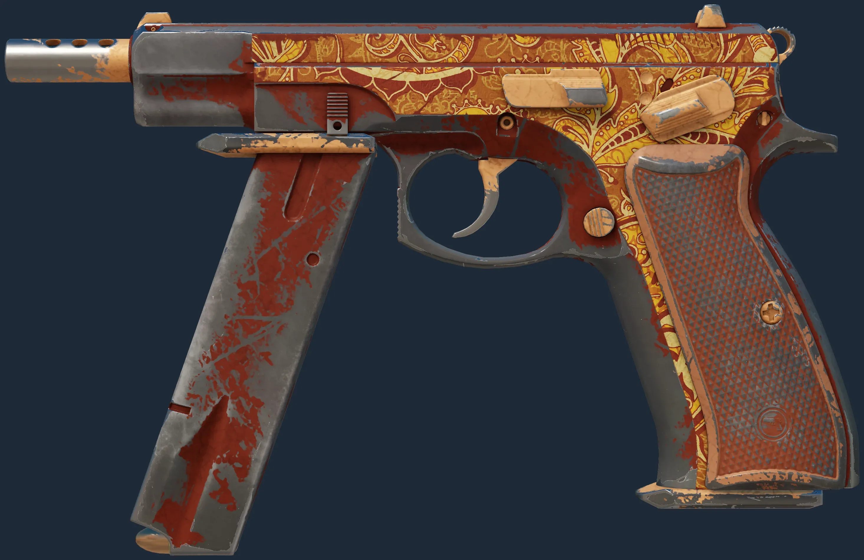 CZ75-Auto | Honey Paisley (Battle-Scarred)
