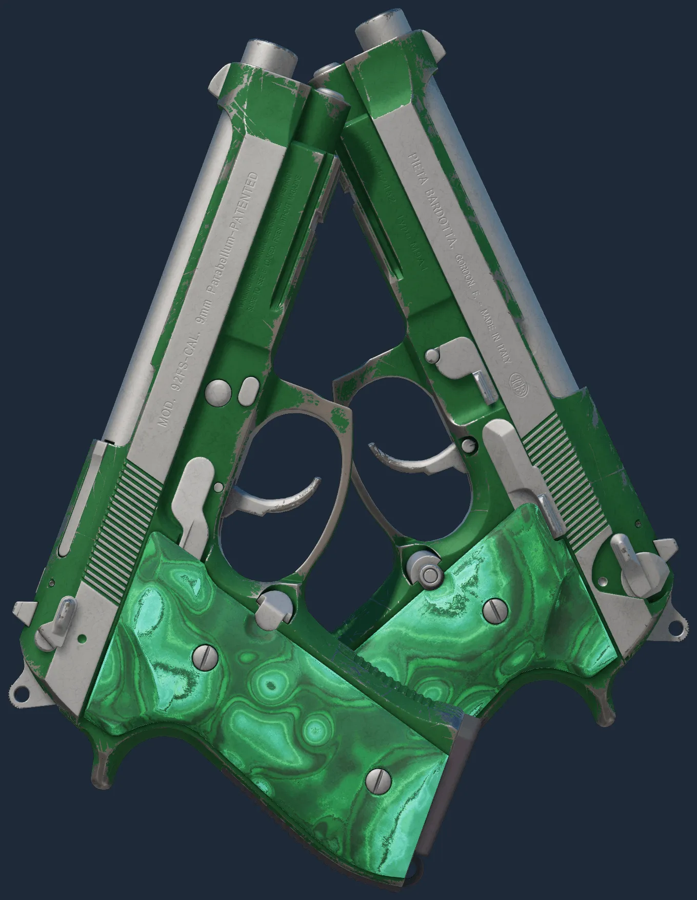 Dual Berettas | Polished Malachite (Field-Tested)