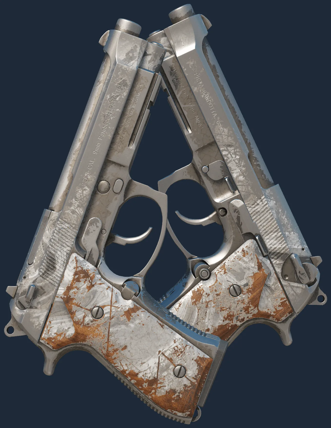 Dual Berettas | Silver Pour (Battle-Scarred)