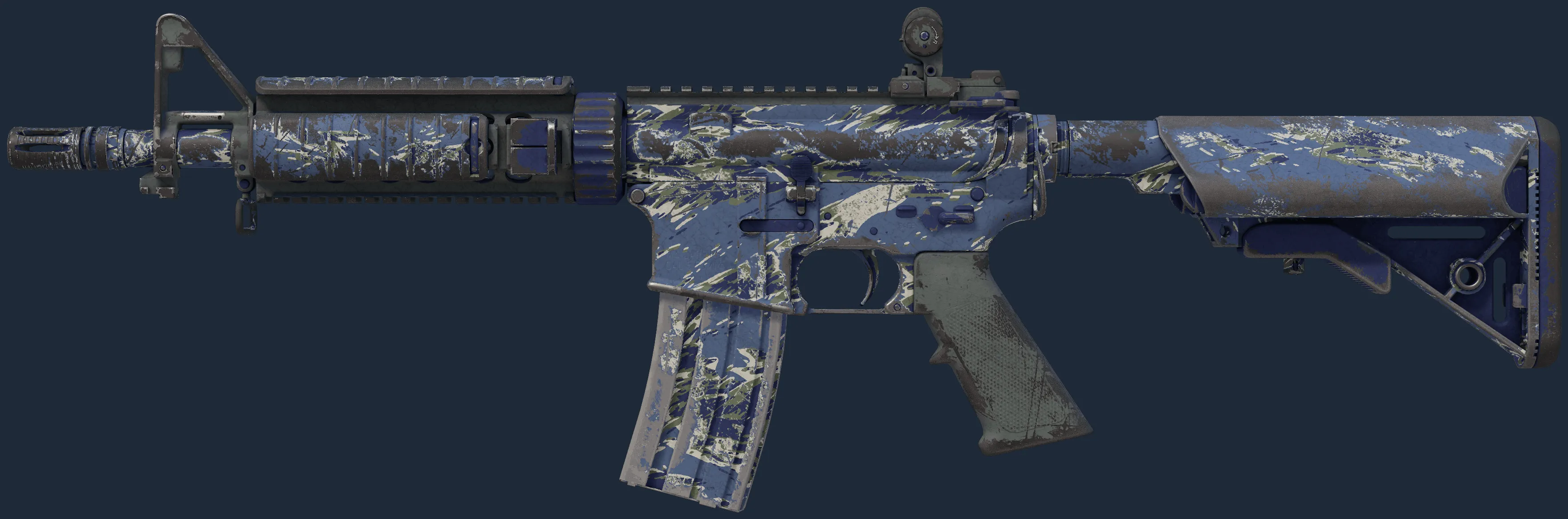 M4A4 | Naval Shred Camo (Well-Worn)