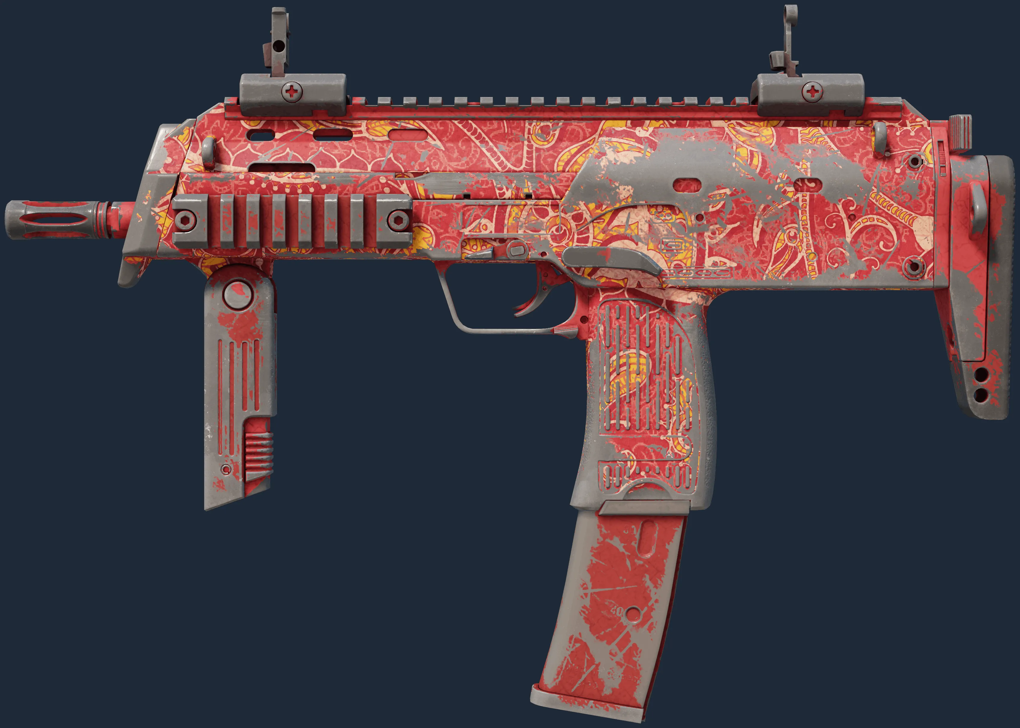 MP7 | Coral Paisley (Battle-Scarred)