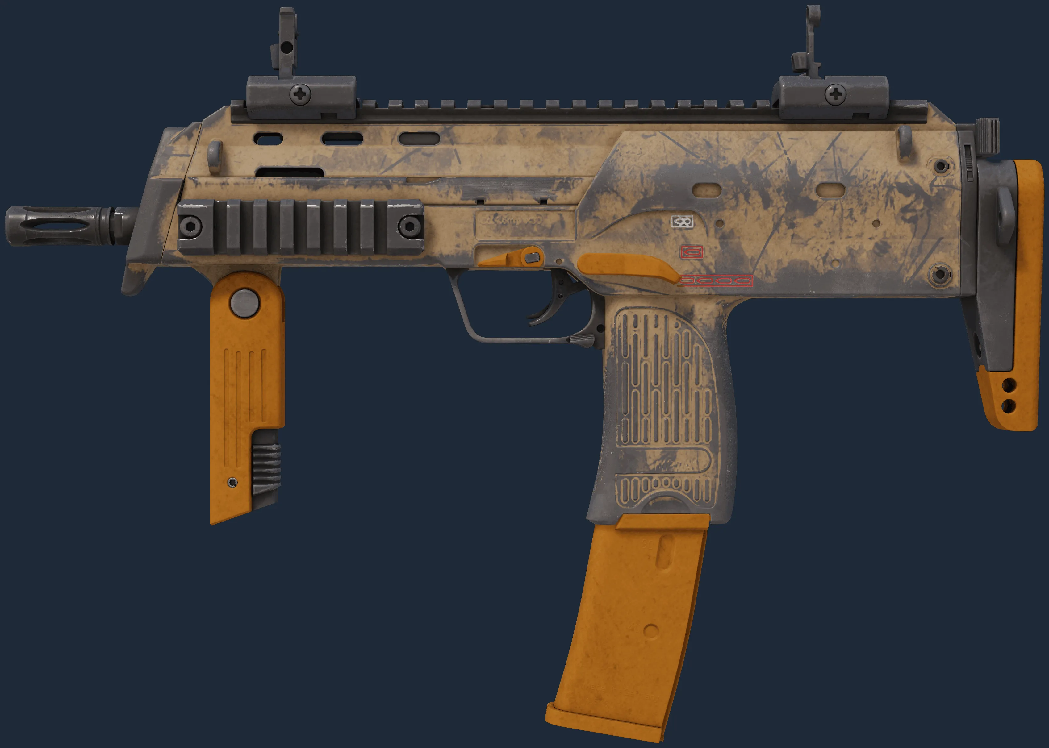 MP7 | Short Ochre (Battle-Scarred)