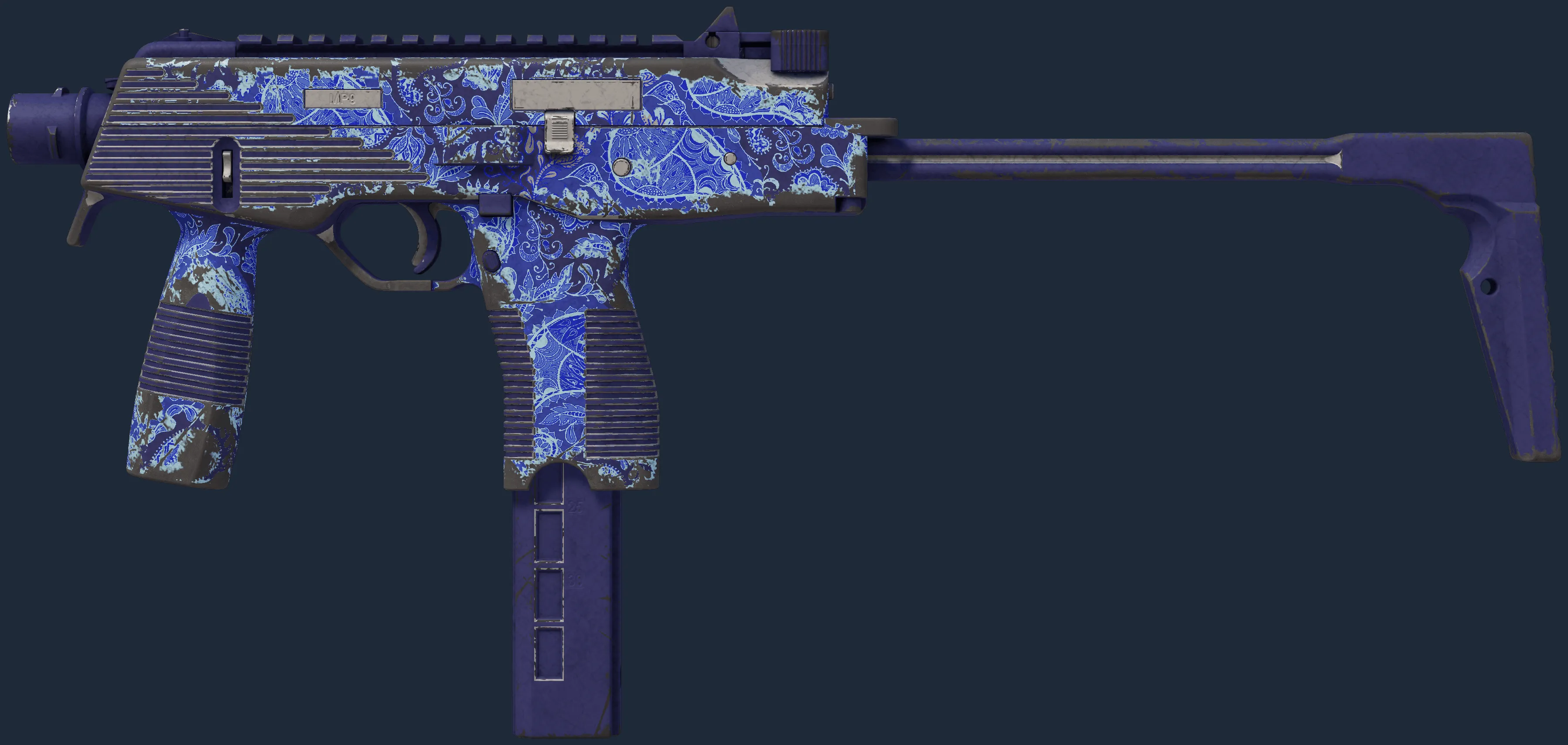 MP9 | Cobalt Paisley (Well-Worn)