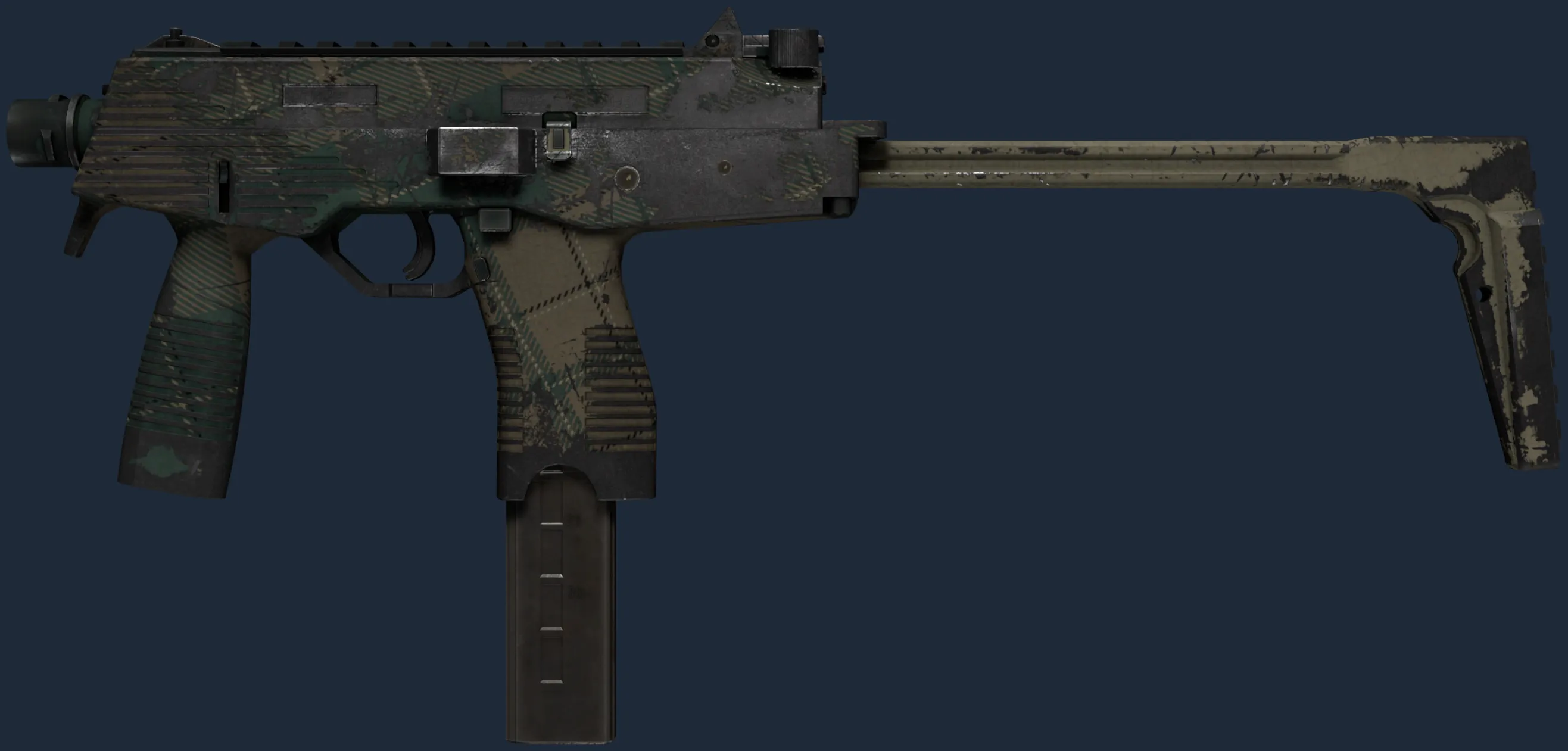 MP9 | Green Plaid (Battle-Scarred)