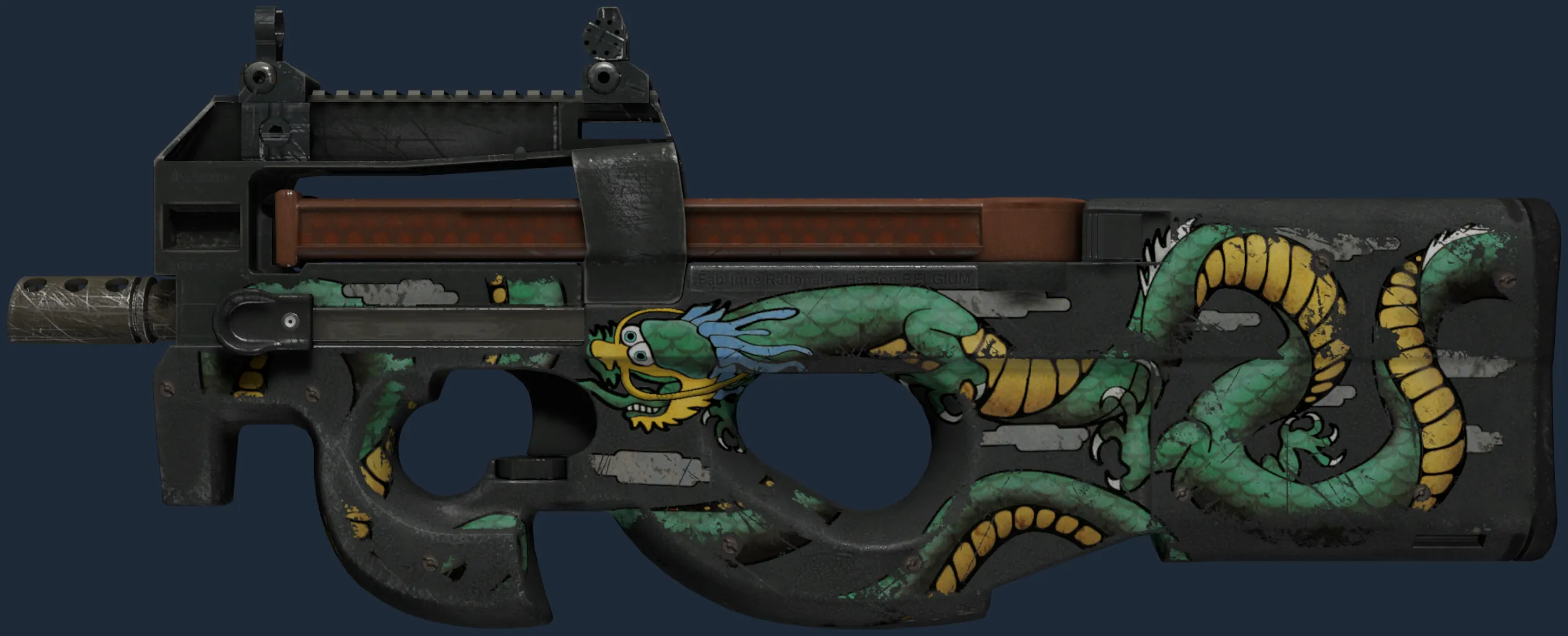 P90 | Emerald Dragon (Battle-Scarred)