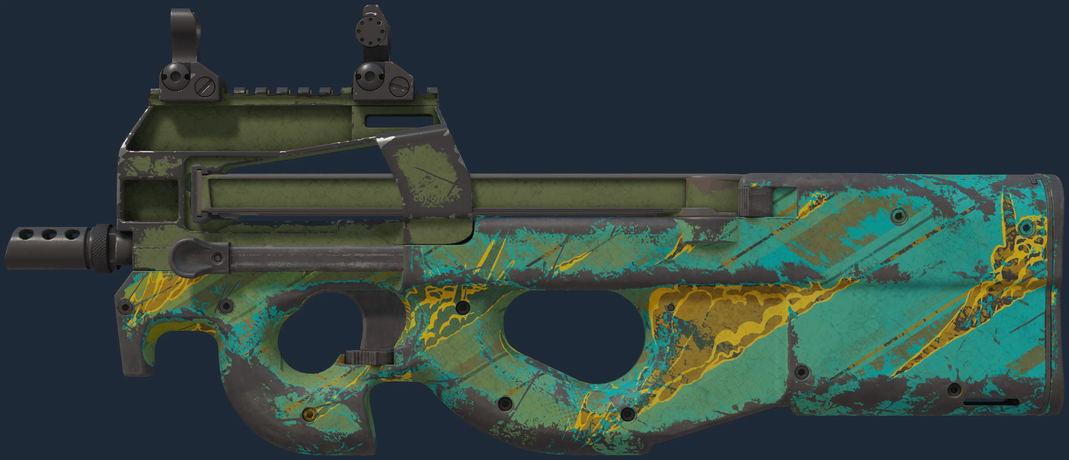 P90 | Mustard Gas (Well-Worn)