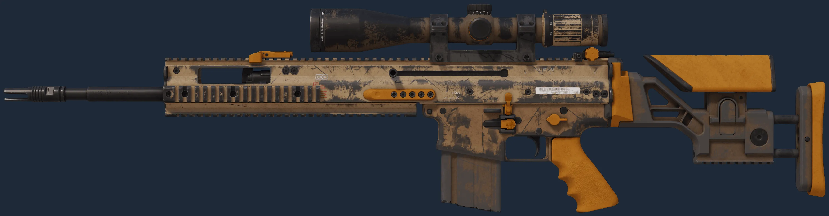 SCAR-20 | Short Ochre (Battle-Scarred)