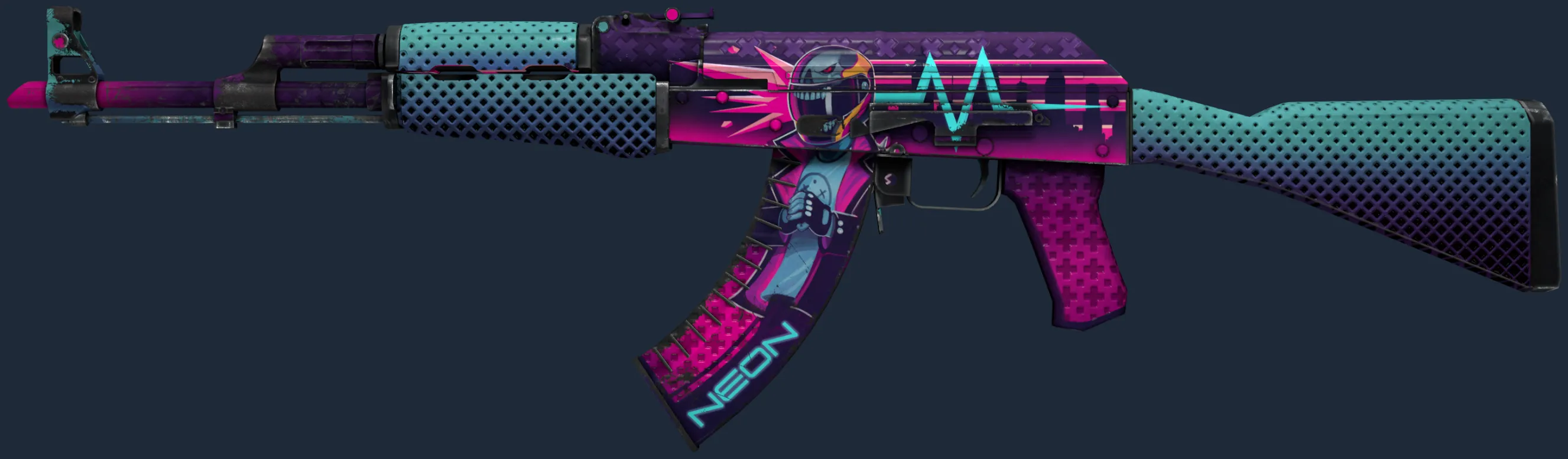 StatTrak AK-47 | Neon Rider (Well-Worn)