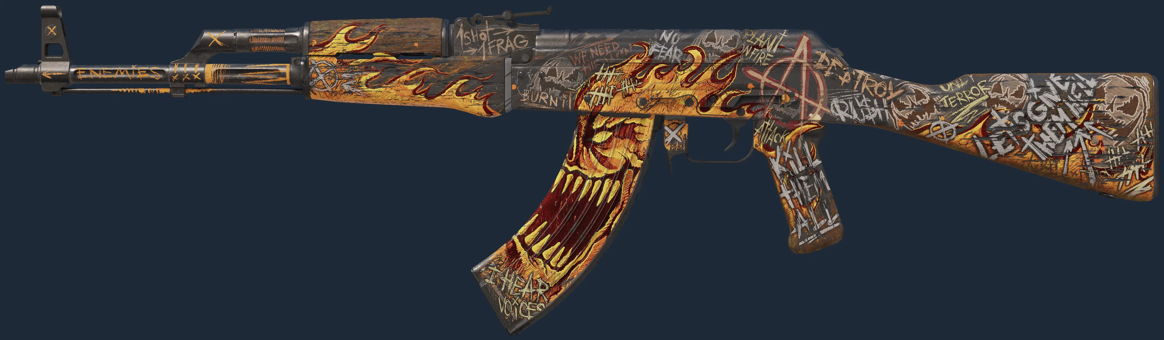 StatTrak AK-47 | Searing Rage (Well-Worn)