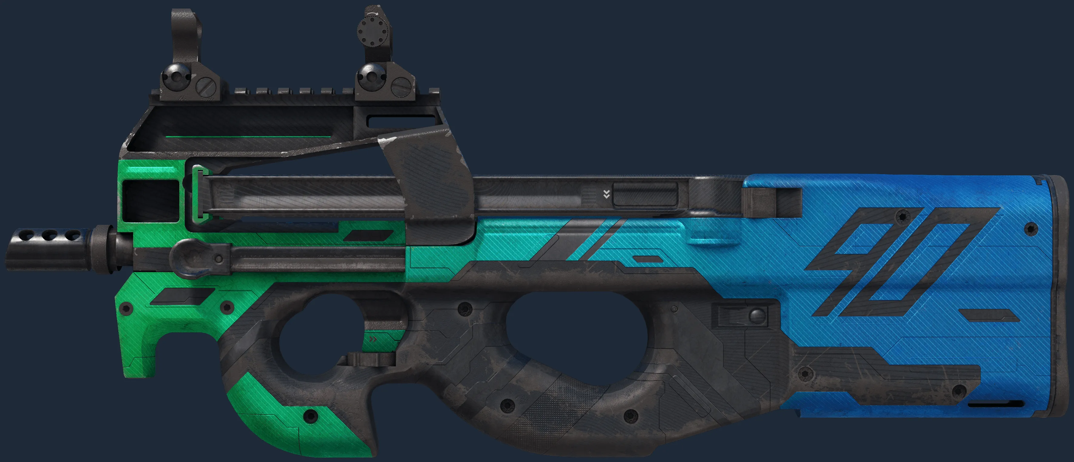 StatTrak P90 | Wave Breaker (Well-Worn)