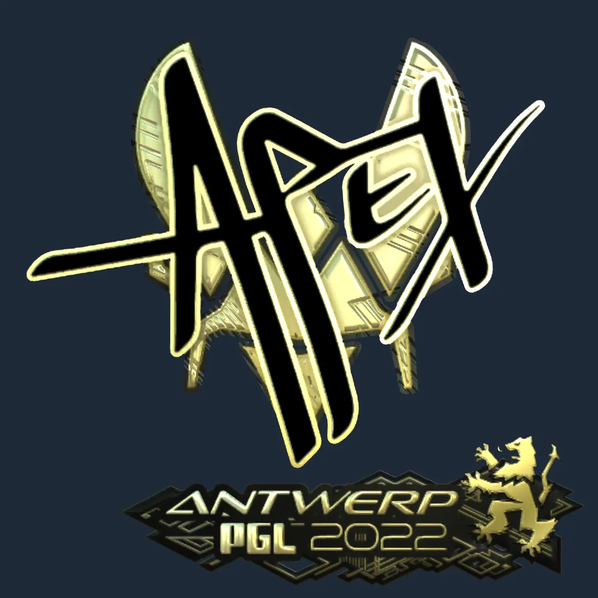 Sticker | apEX (Gold) | Antwerp 2022