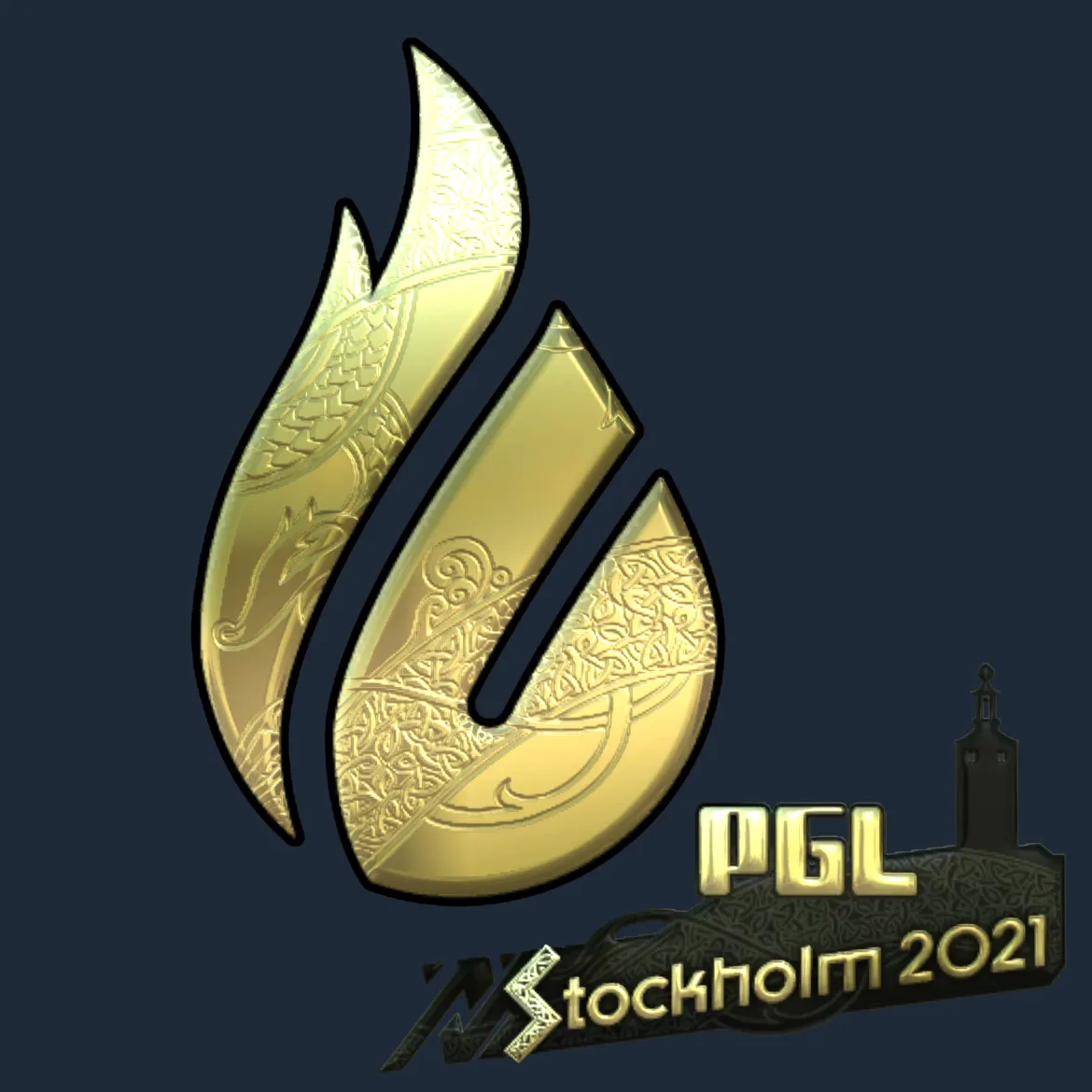 Sticker | Copenhagen Flames (Gold) | Stockholm 2021