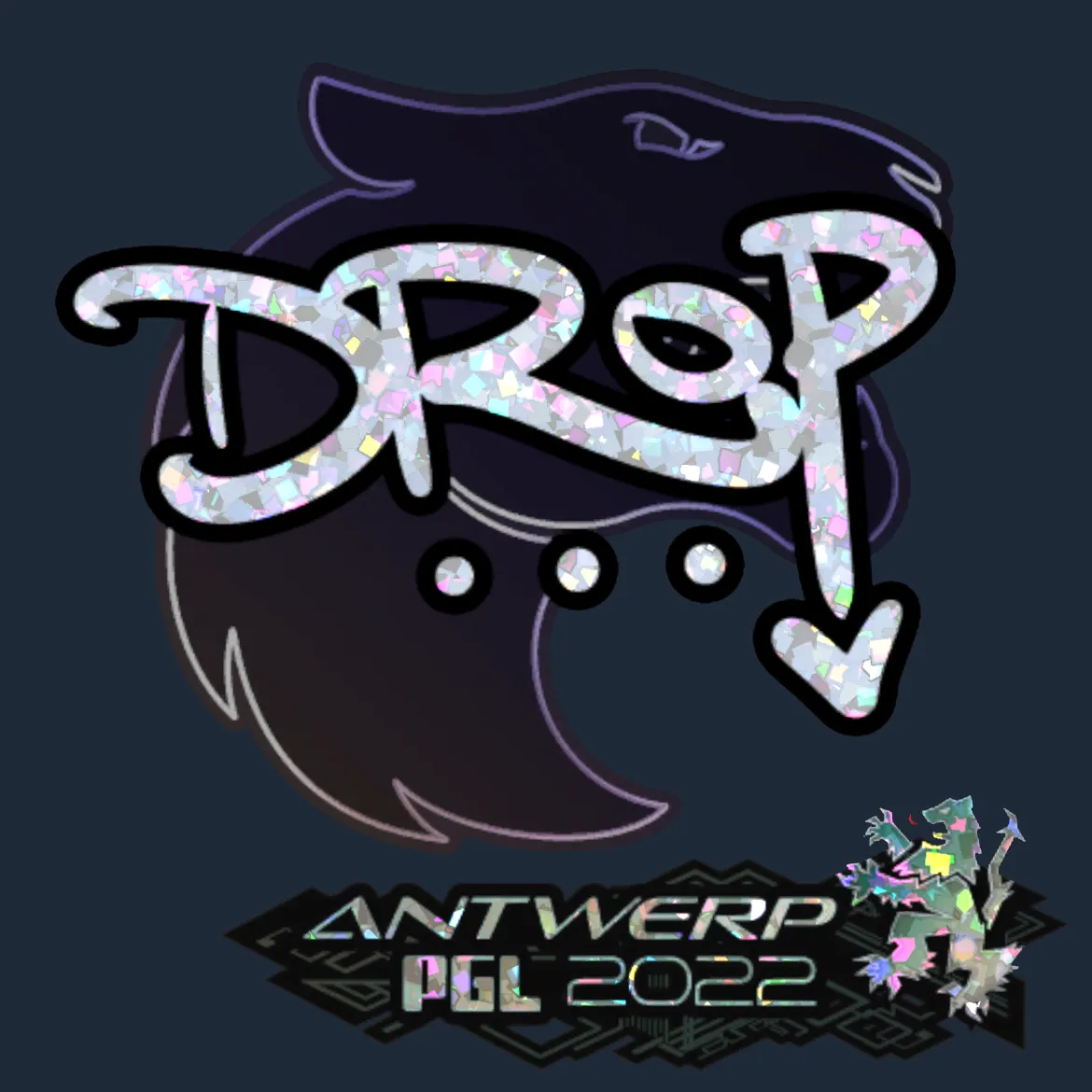 Sticker | drop (Glitter) | Antwerp 2022