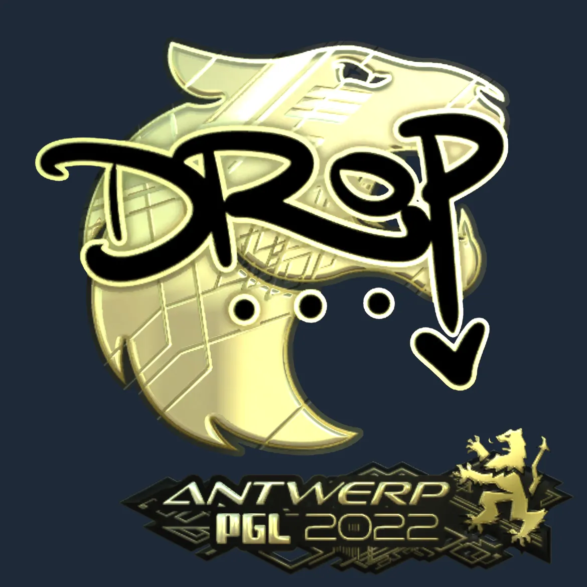 Sticker | drop (Gold) | Antwerp 2022