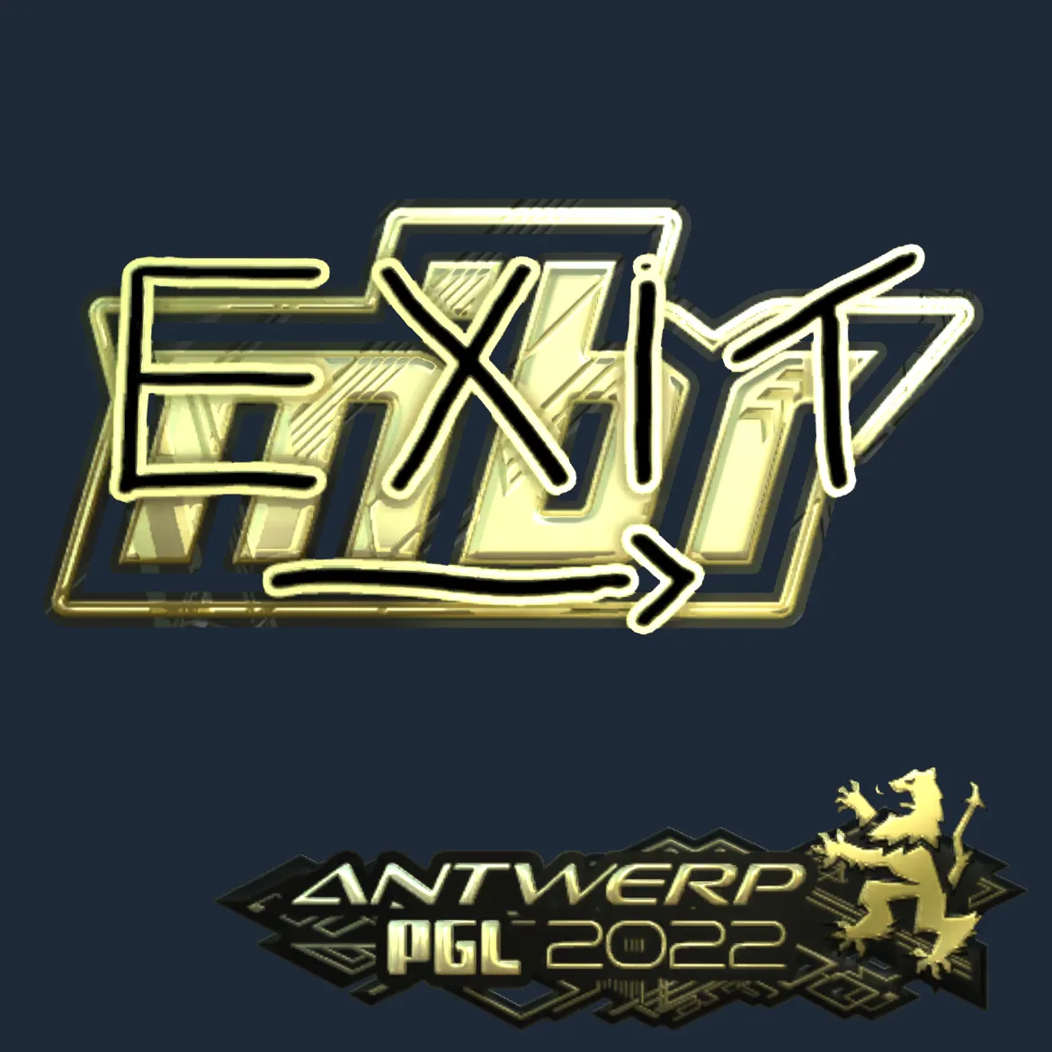 Sticker | exit (Gold) | Antwerp 2022