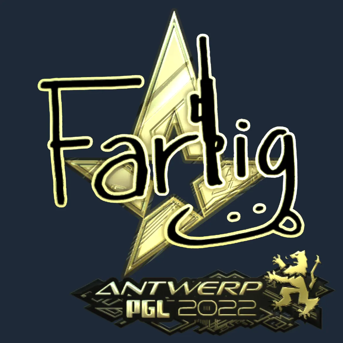 Sticker | Farlig (Gold) | Antwerp 2022
