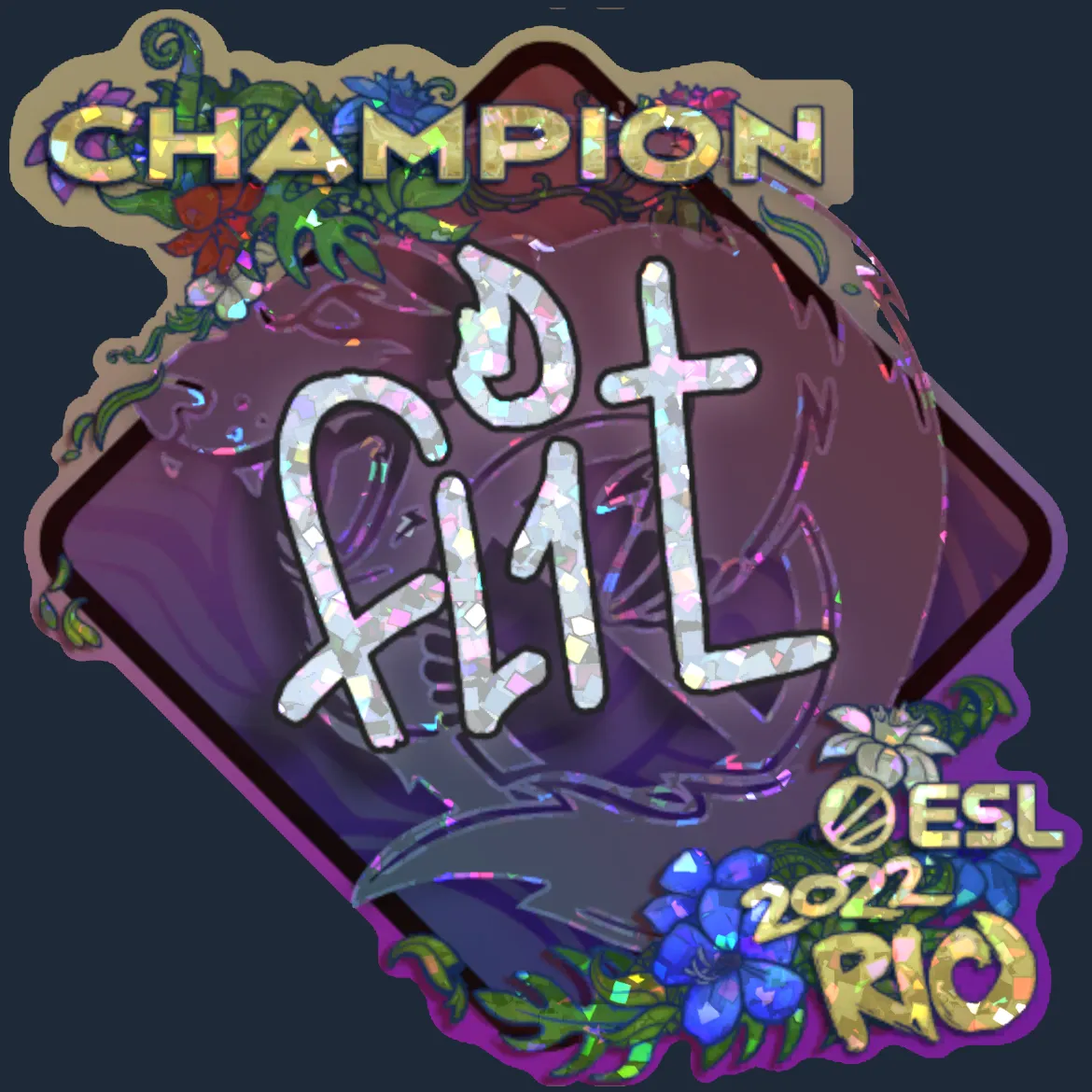 Sticker | FL1T (Glitter, Champion) | Rio 2022