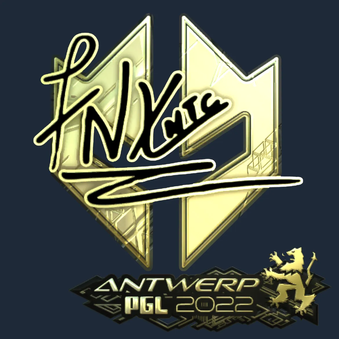 Sticker | fnx (Gold) | Antwerp 2022