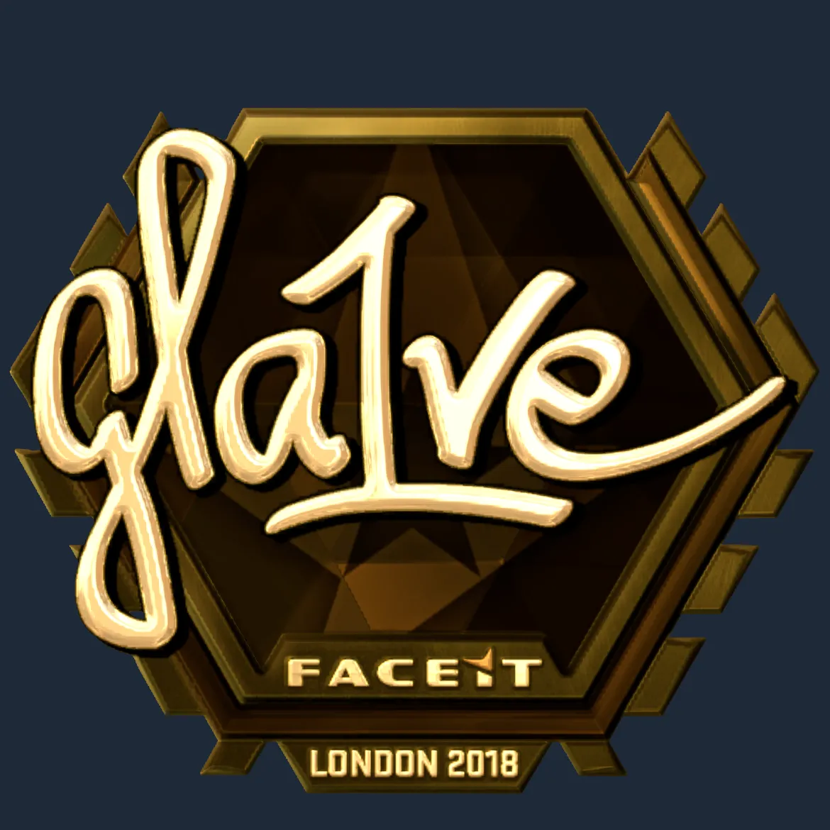 Sticker | gla1ve (Gold) | London 2018
