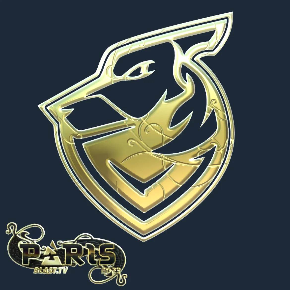 Sticker | Grayhound Gaming (Gold) | Paris 2023