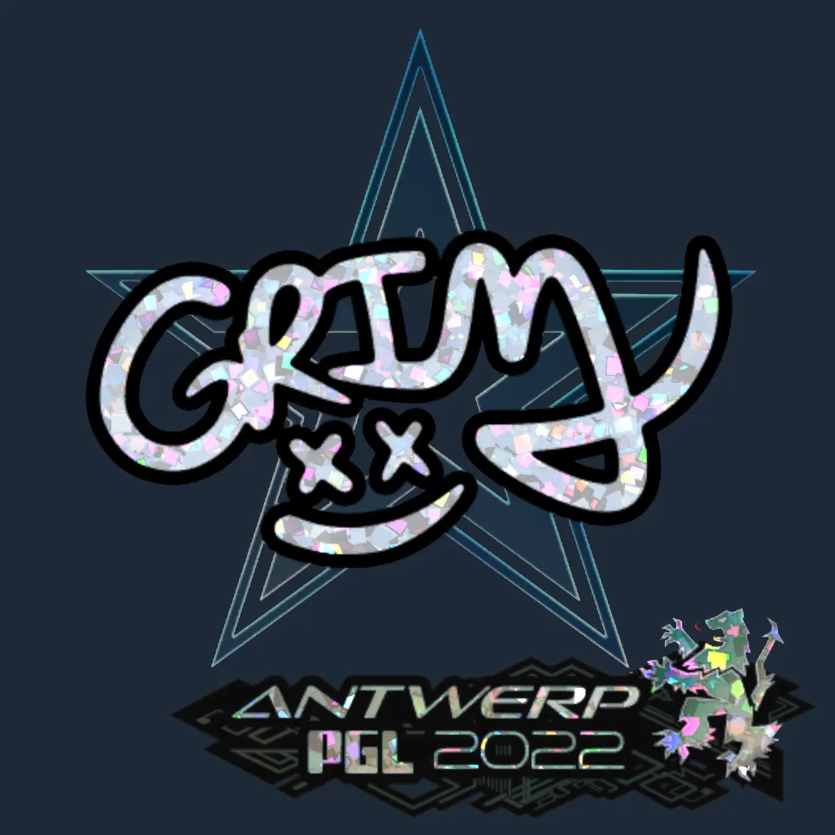 Sticker | Grim (Glitter) | Antwerp 2022