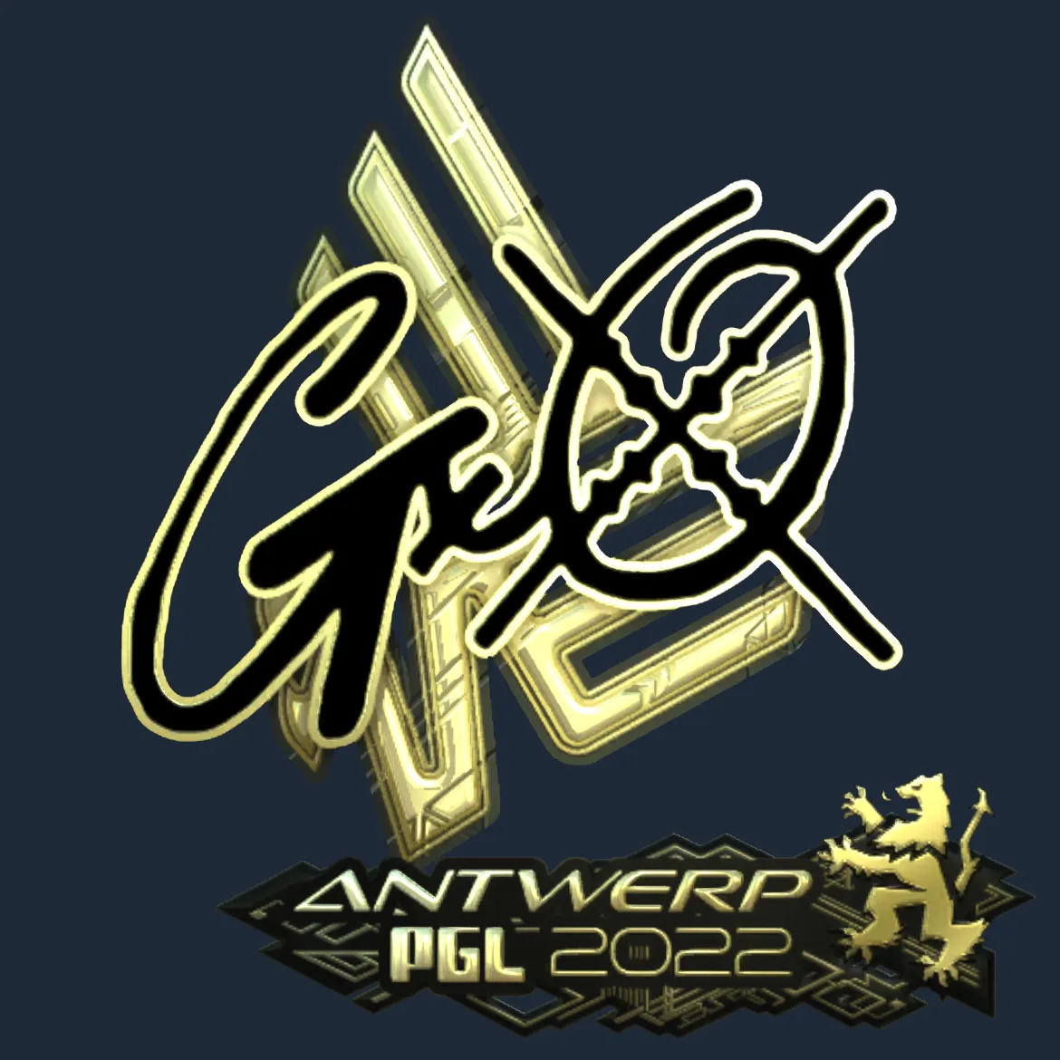 Sticker | gxx- (Gold) | Antwerp 2022