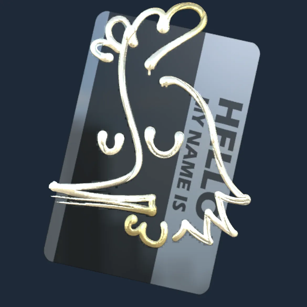 Sticker | Hello AK-47 (Gold)