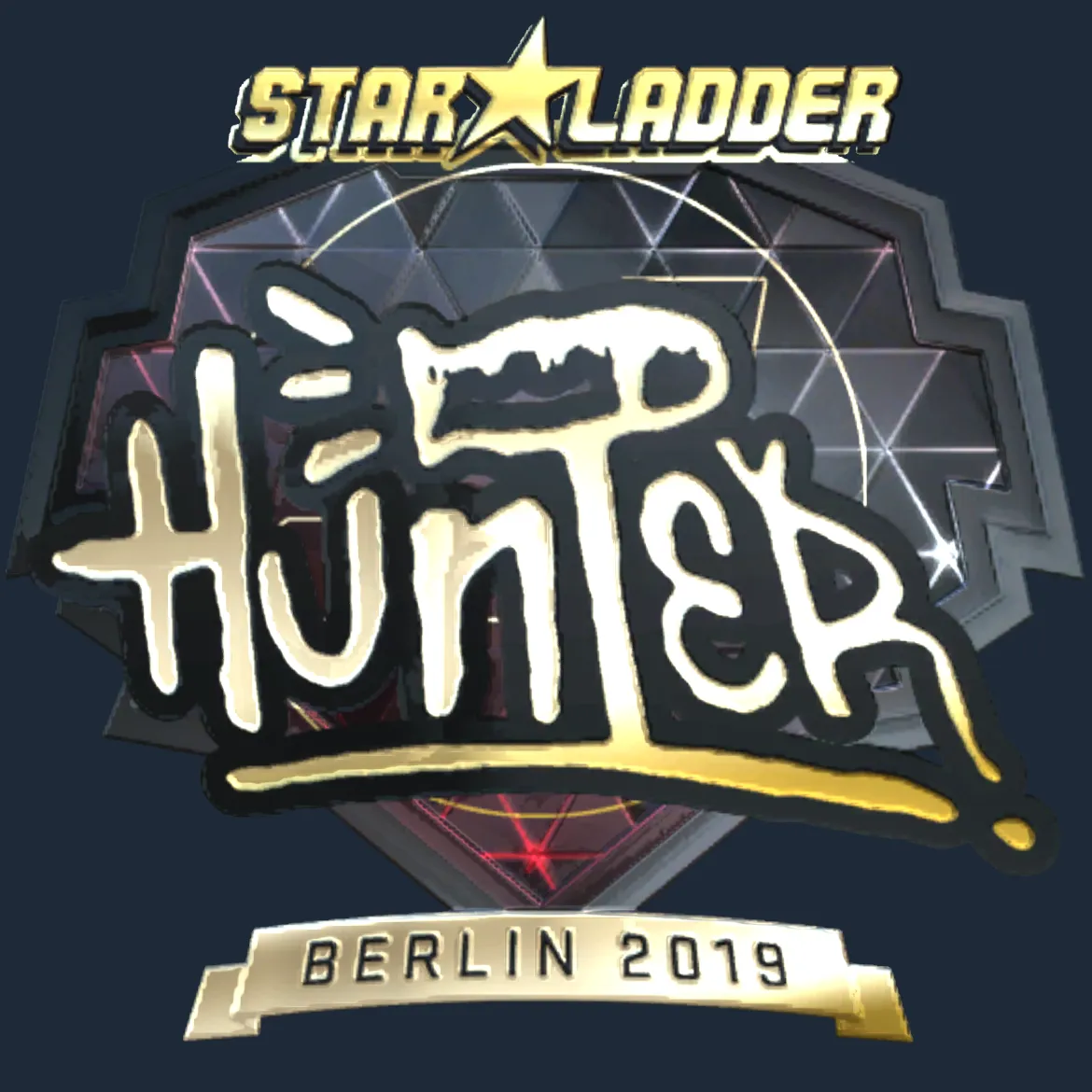 Sticker | huNter- (Gold) | Berlin 2019