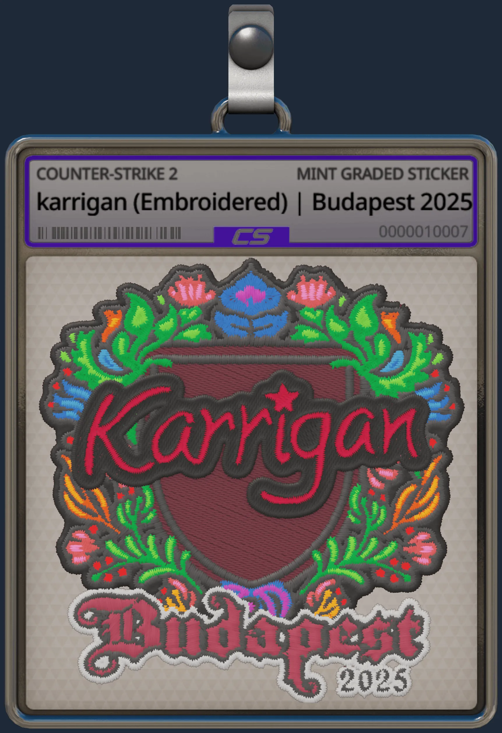 Sticker | karrigan (Embroidered) | Budapest 2025