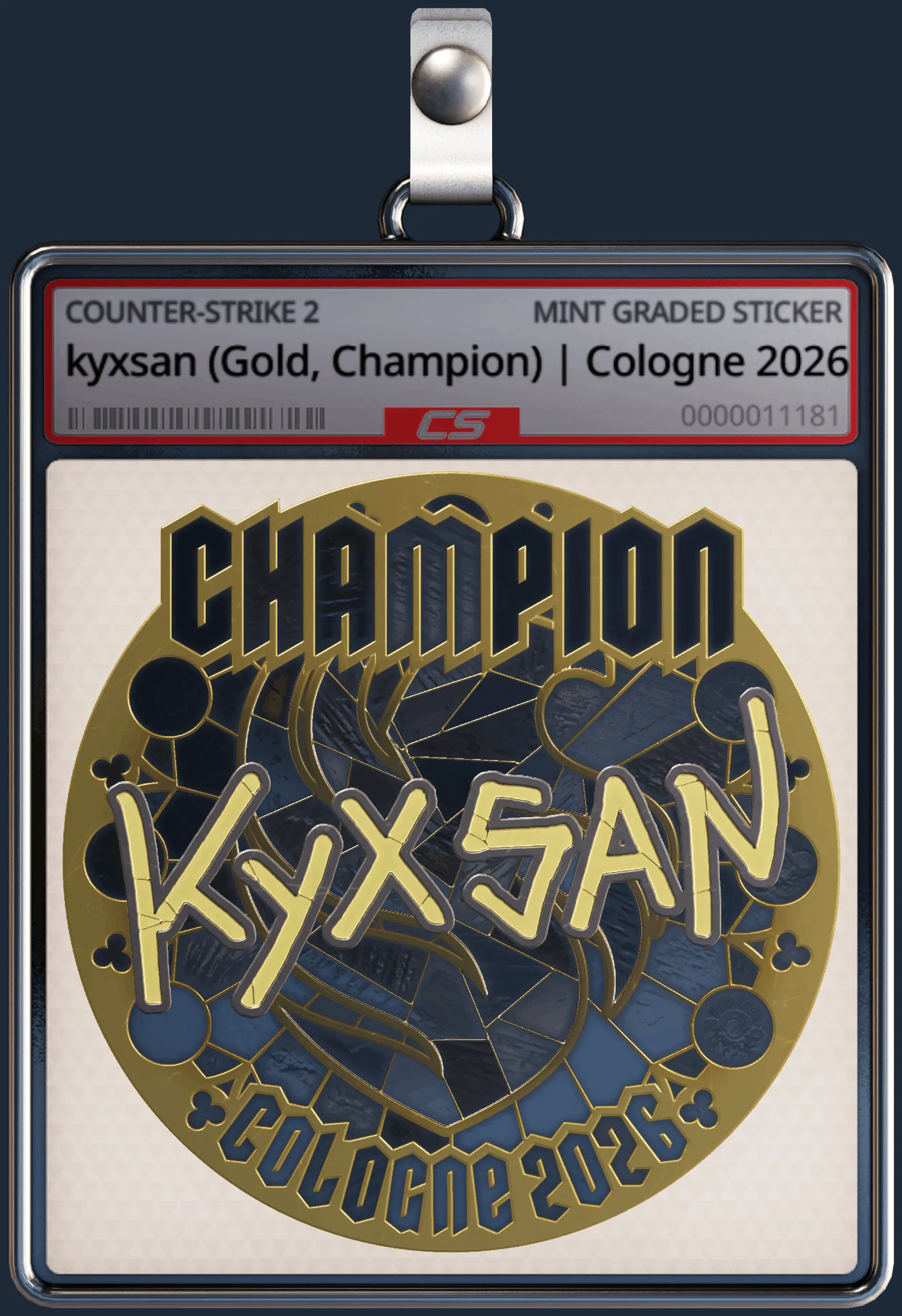 Sticker | kyxsan (Gold, Champion) | Cologne 2026 Sticker | kyxsan (Gold, Champion) | Cologne 2026