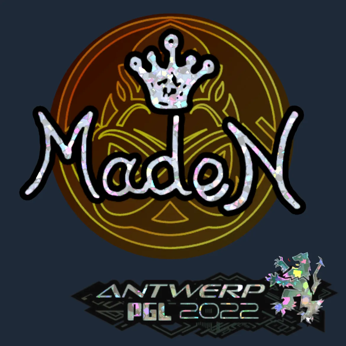 Sticker | maden (Glitter) | Antwerp 2022