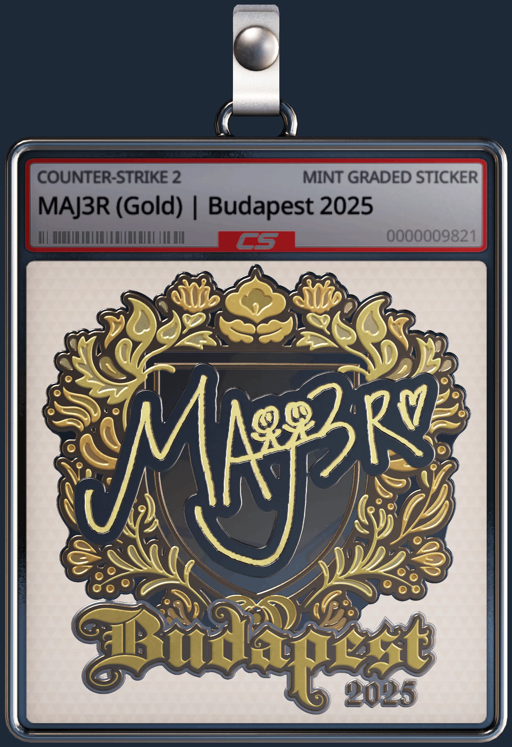 Sticker | MAJ3R (Gold) | Budapest 2025