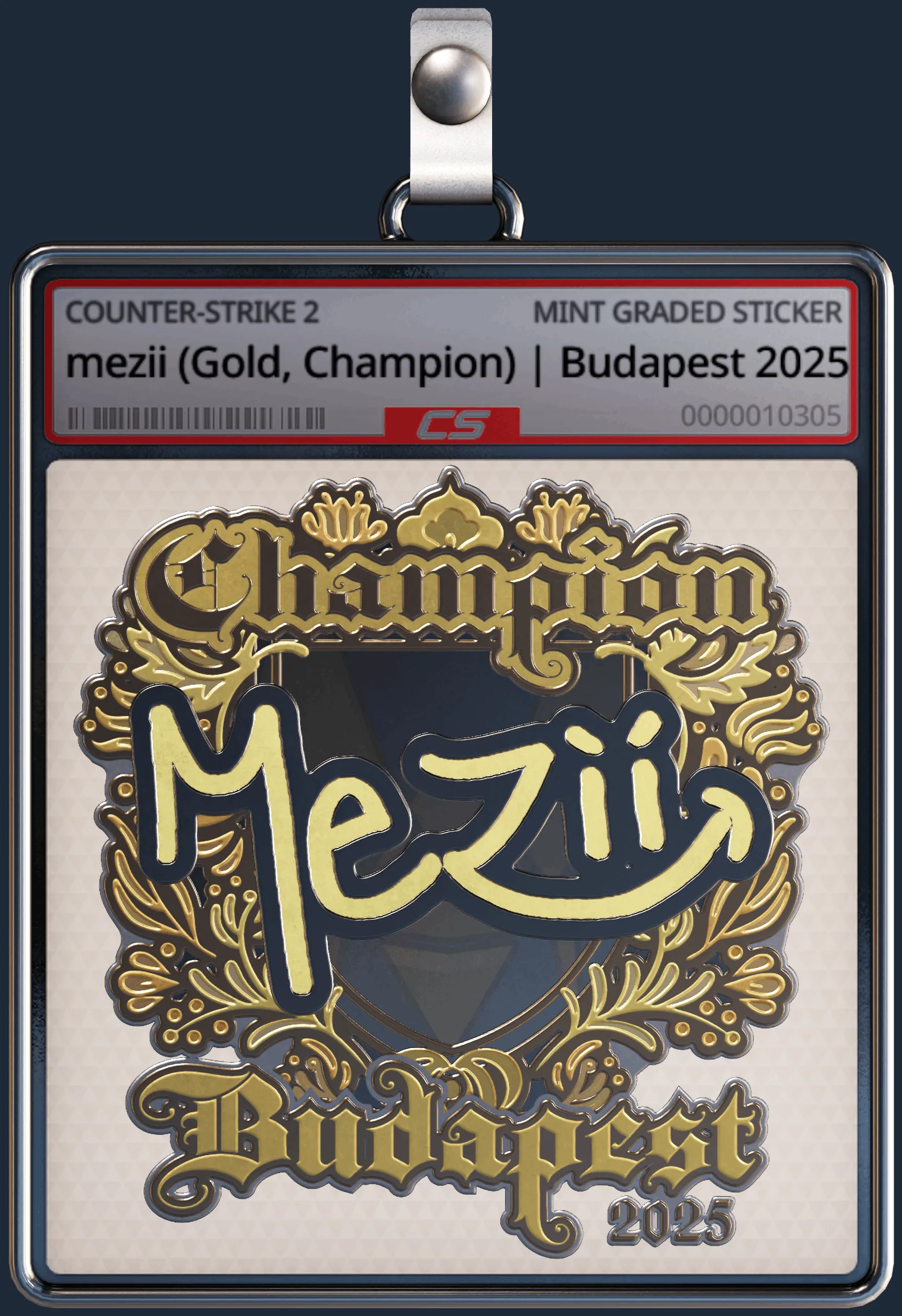 Sticker | mezii (Gold, Champion) | Budapest 2025