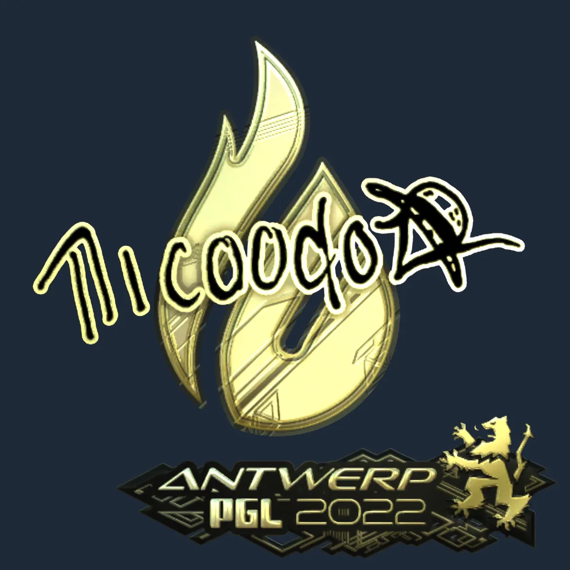 Sticker | nicoodoz (Gold) | Antwerp 2022