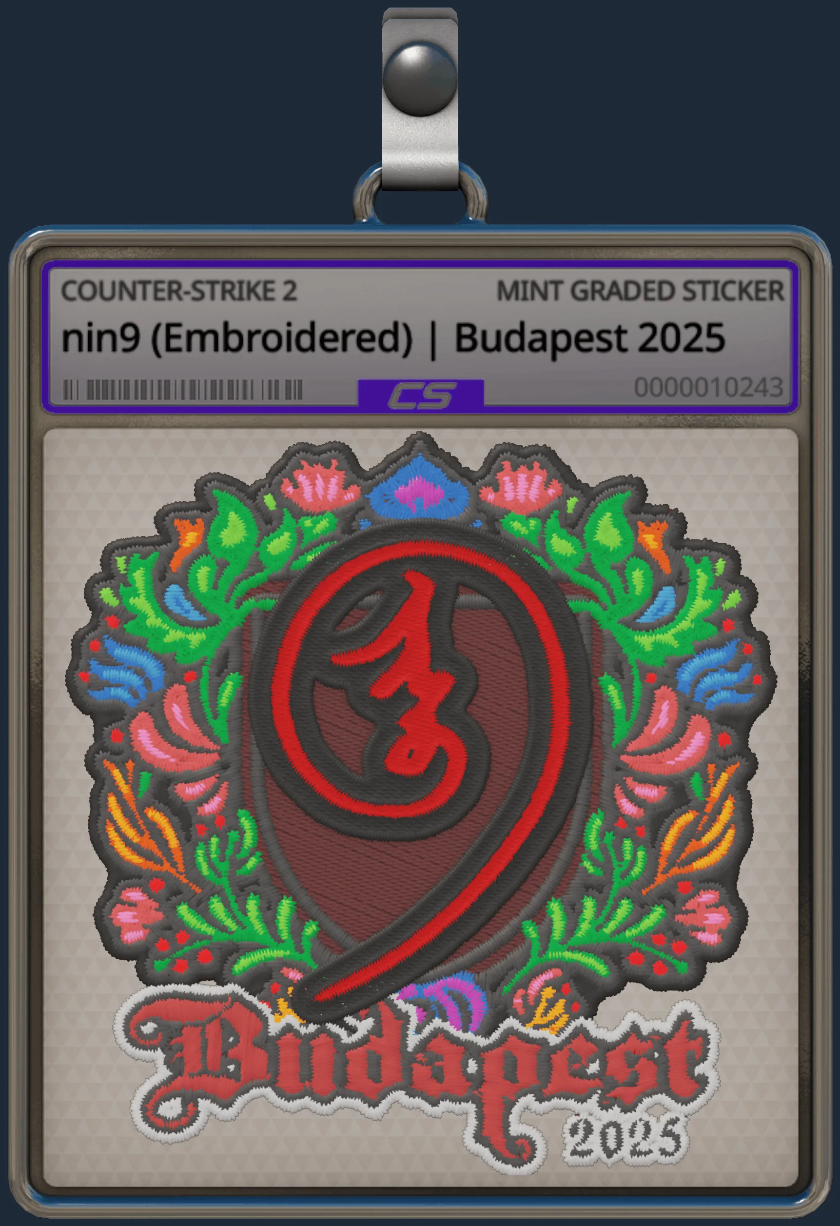 Sticker | nin9 (Embroidered) | Budapest 2025