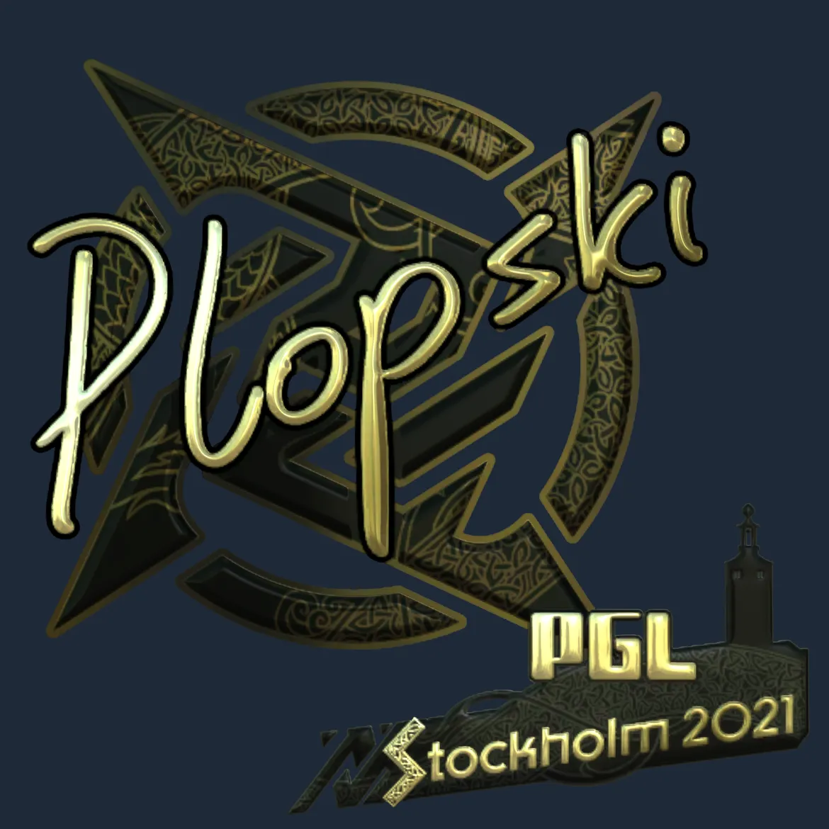 Sticker | Plopski (Gold) | Stockholm 2021