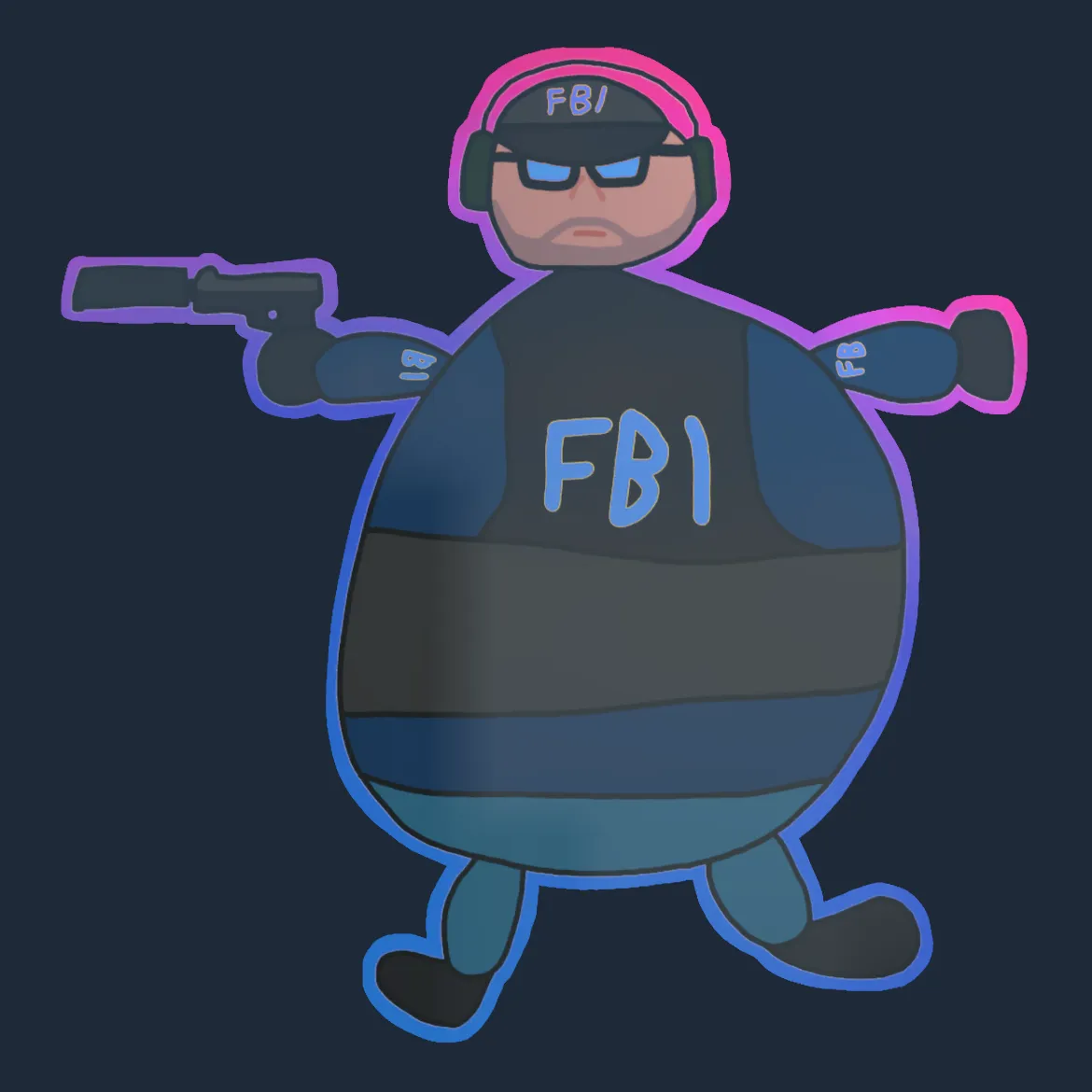Sticker | Poorly Drawn FBI (Holo)