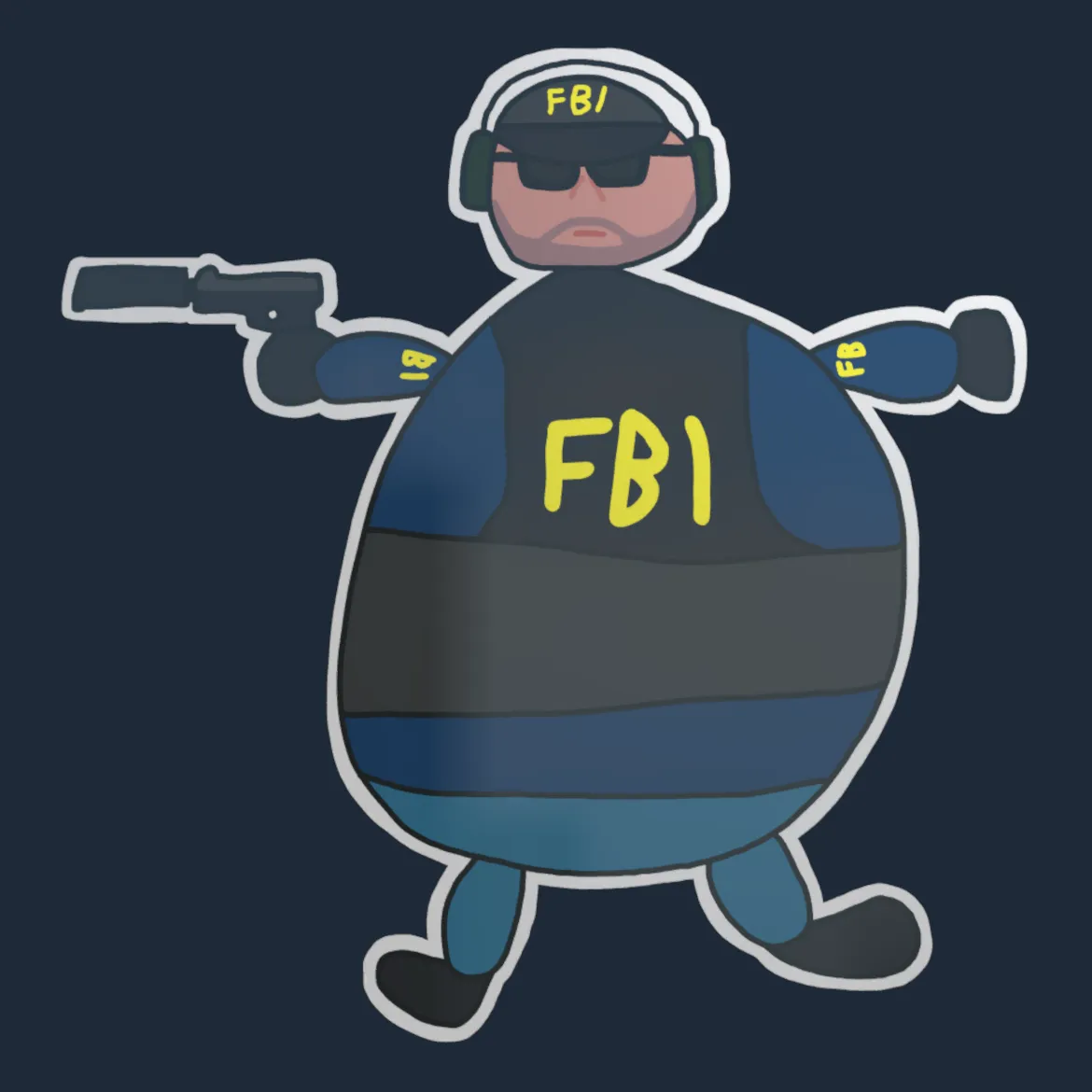 Sticker | Poorly Drawn FBI