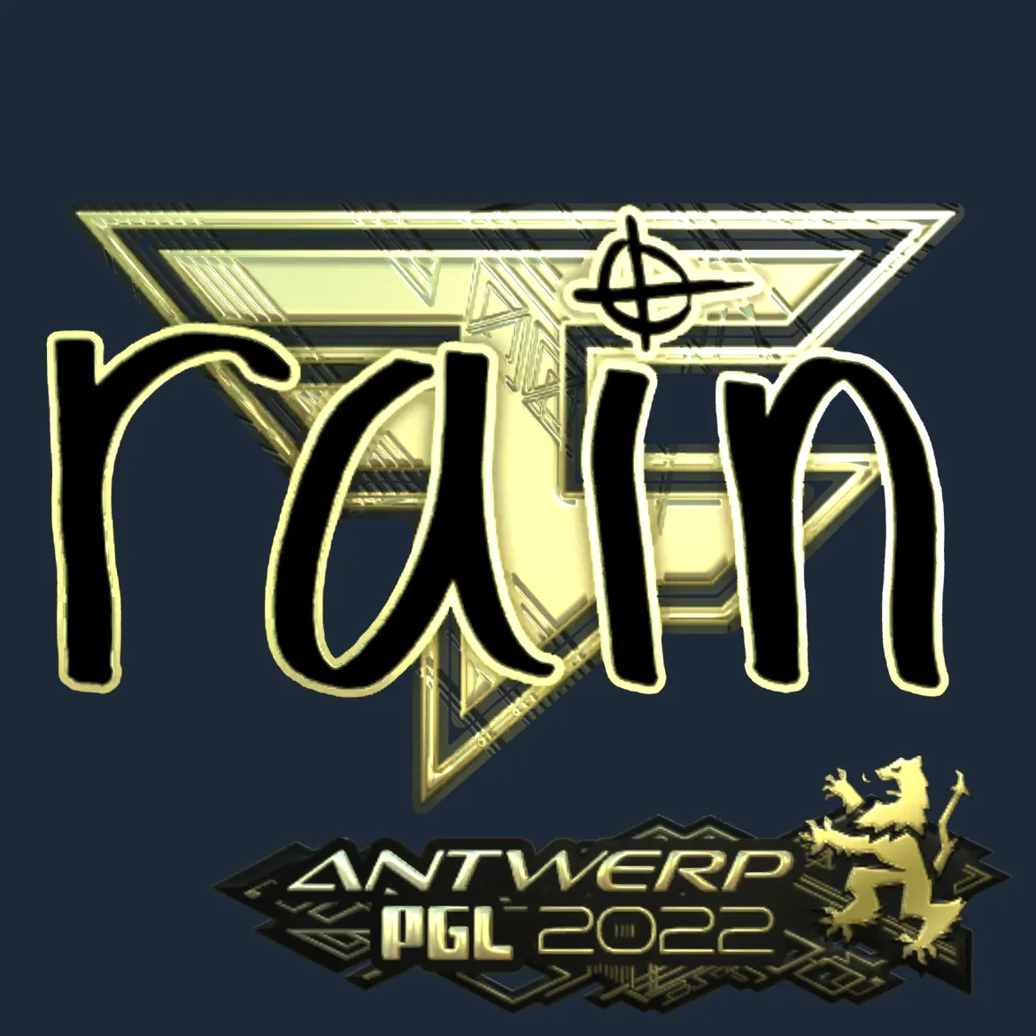 Sticker | rain (Gold) | Antwerp 2022