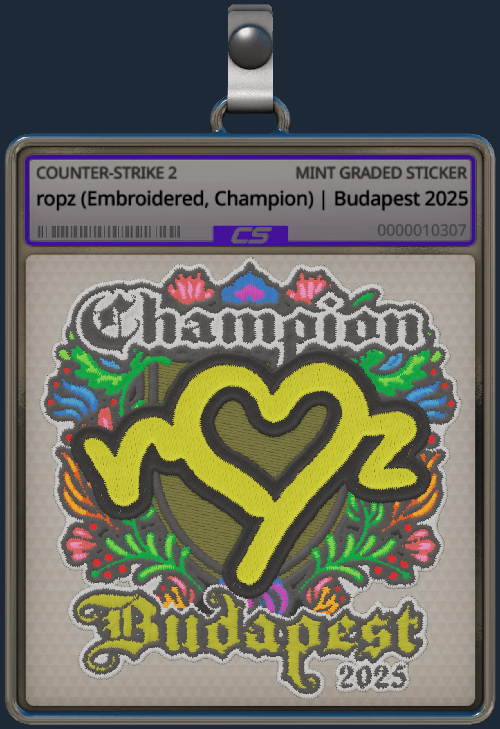 Sticker | ropz (Embroidered, Champion) | Budapest 2025