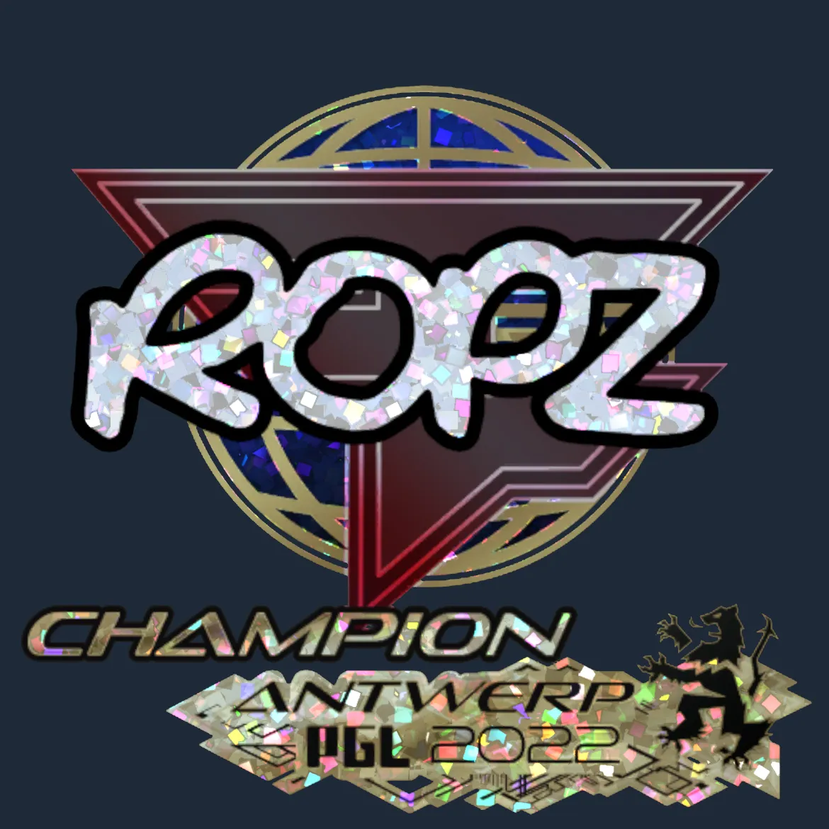 Sticker | ropz (Glitter, Champion) | Antwerp 2022