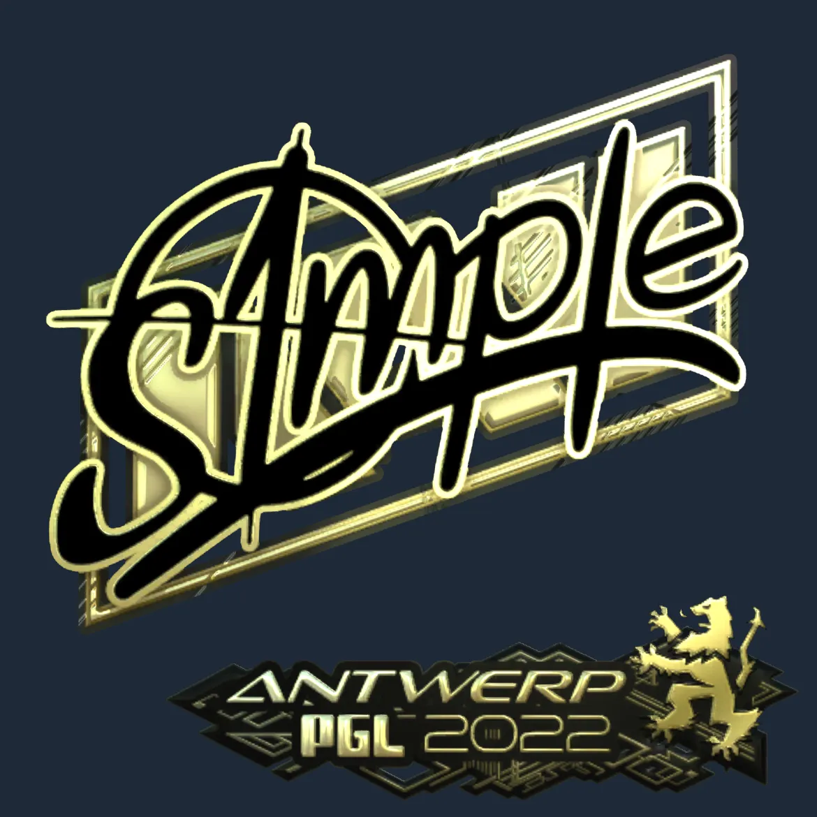 Sticker | s1mple (Gold) | Antwerp 2022