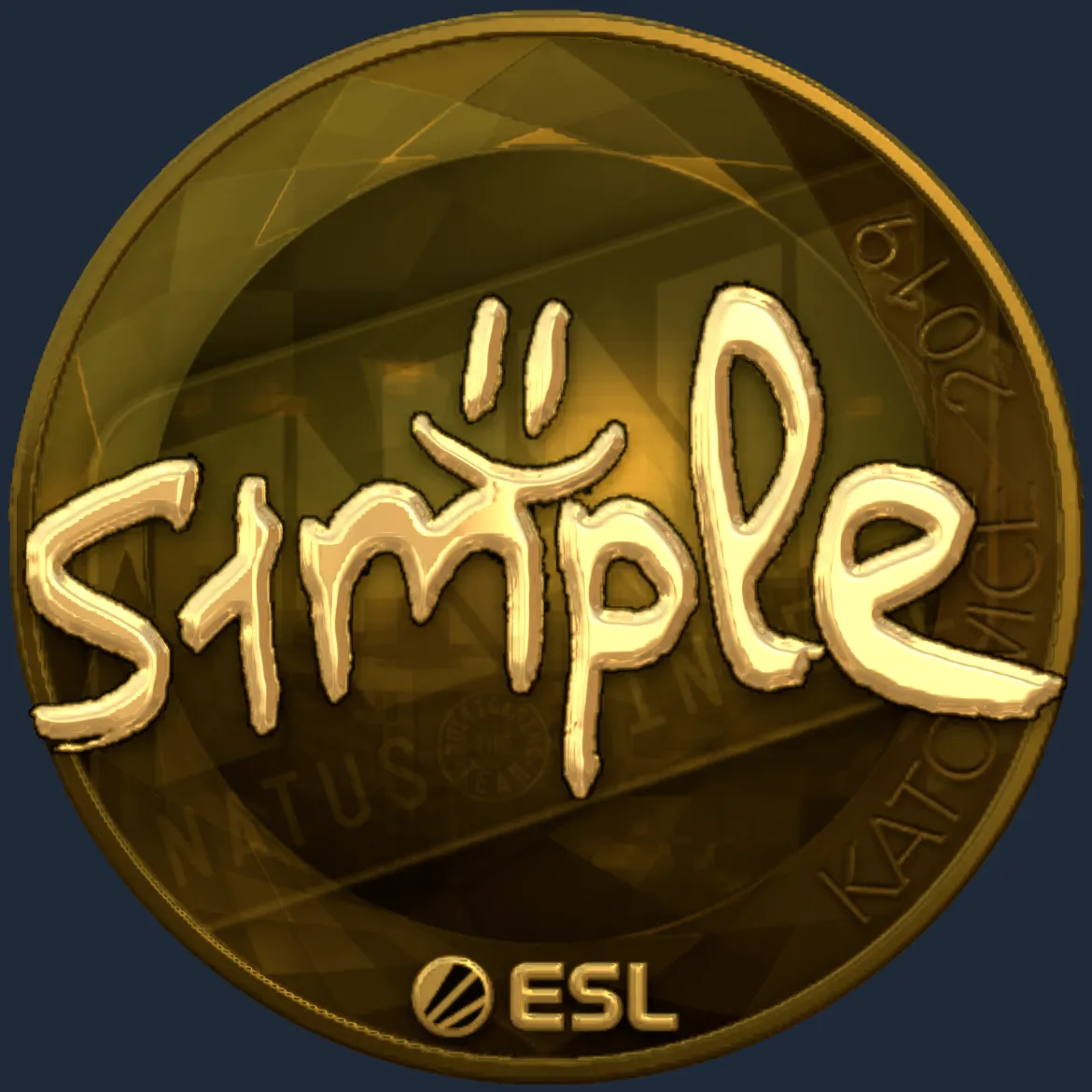 Sticker | s1mple (Gold) | Katowice 2019