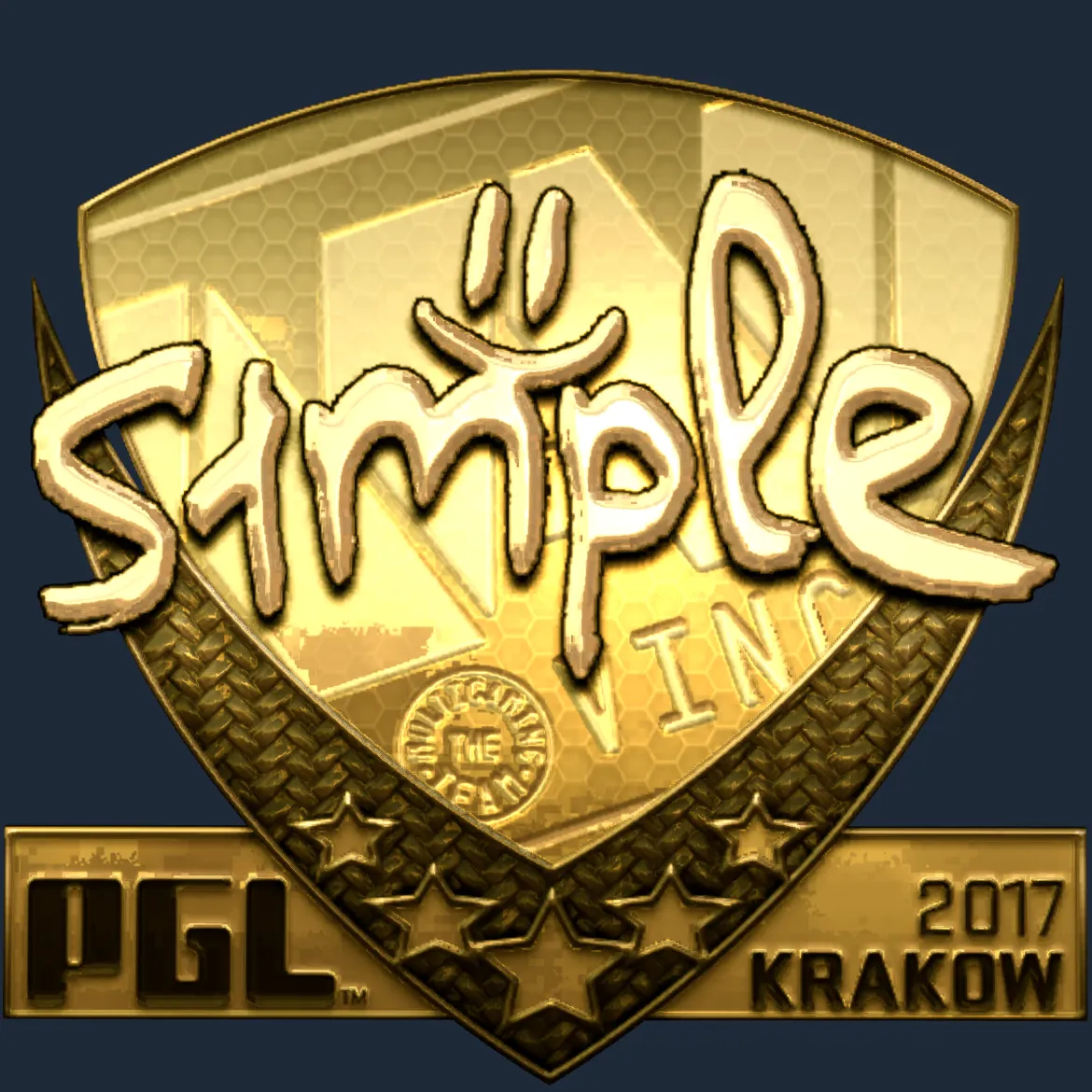 Sticker | s1mple (Gold) | Krakow 2017